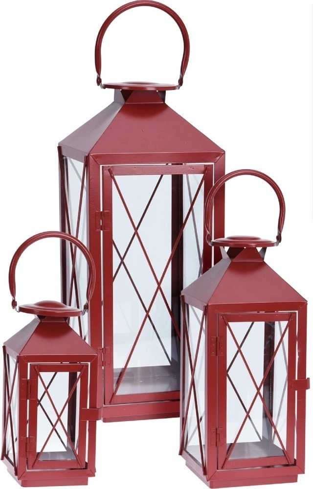 Progarden Lucerna kovová červená sada 3 ks KO-AAE331250