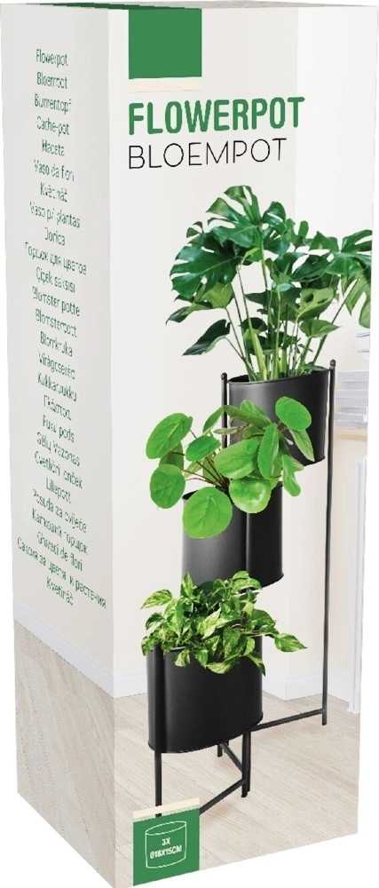 Progarden Květináč kovový sada 3 ks černá KO-AKF100770