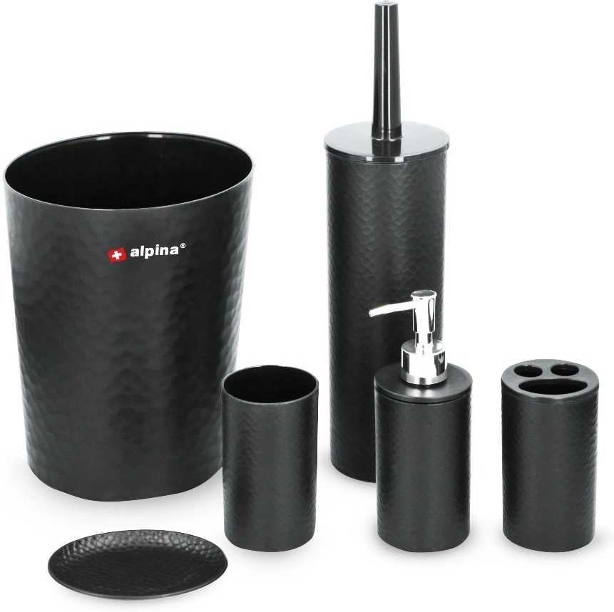 Alpina Doplňky do koupelny a wc 6 ks černáED-217988cern