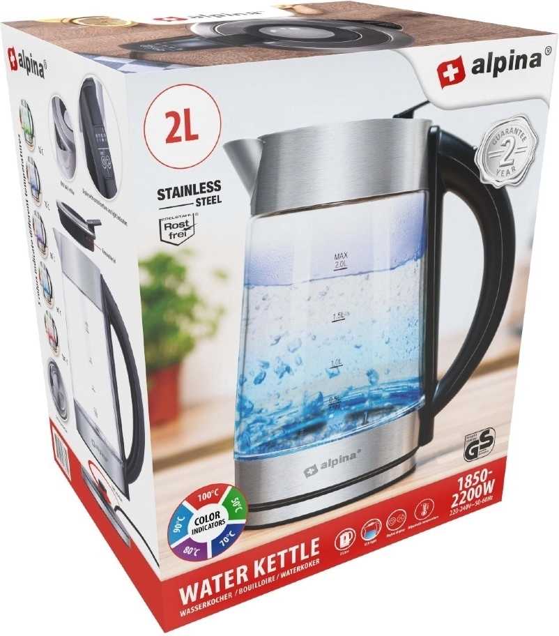 Alpina Rychlovarná konvice skleněná 2200WED-247334