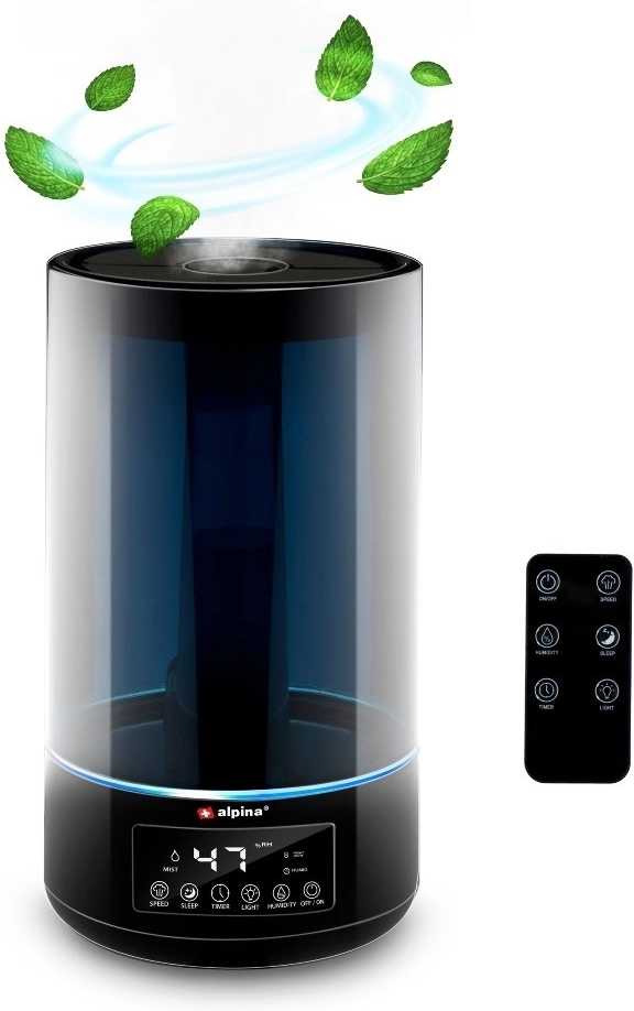 Alpina Zvlhčovač vzduchu s LED displejem 4,3 L černáED-247412