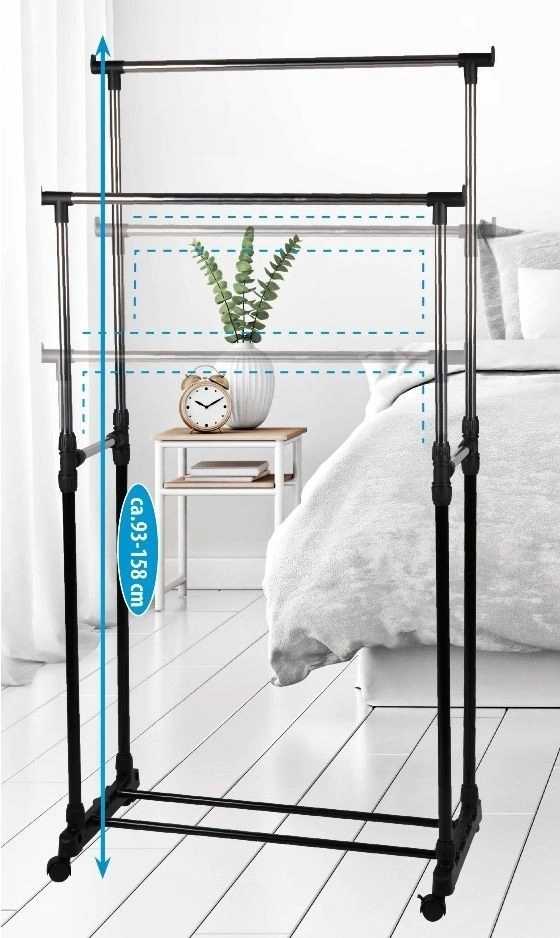 Alpina Věšák na oblečení pojízdný dvojitýED-226581