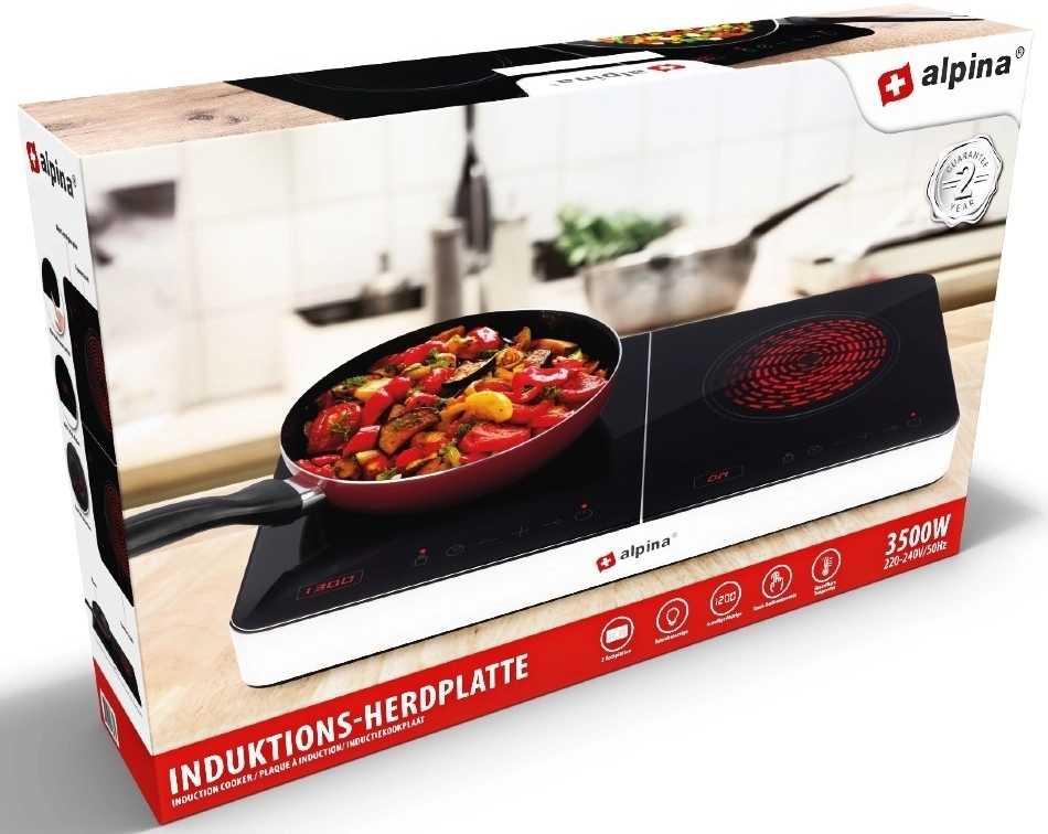 Alpina Indukční vařič dvouplotýnkový 3500WED-218303
