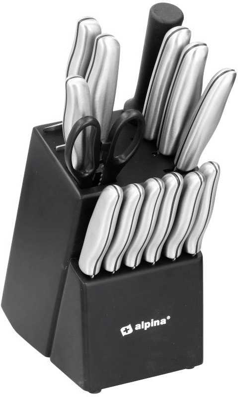 Alpina Sada nožů ve stojanu 15 ks nerez ocelED-212293