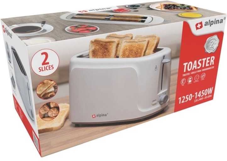 Alpina Topinkovač na 2 topinky bílá 1450WED-247390