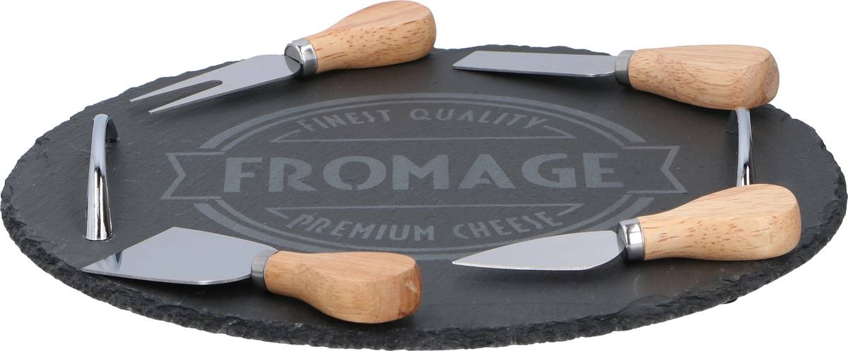 Alpina set na sýry s náčiním 4 kusy břidlice průměr 30 cm