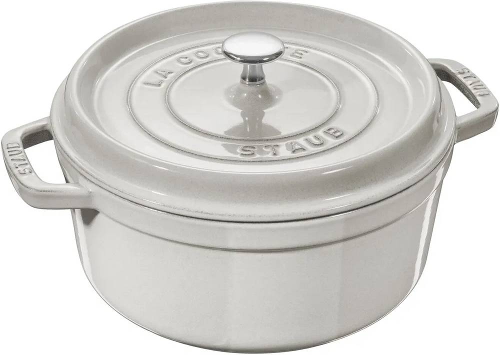 Staub Cocotte kulatá, 26 cm, bílý lanýž