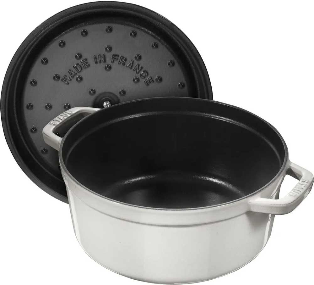 Staub Cocotte kulatá, 26 cm, bílý lanýž