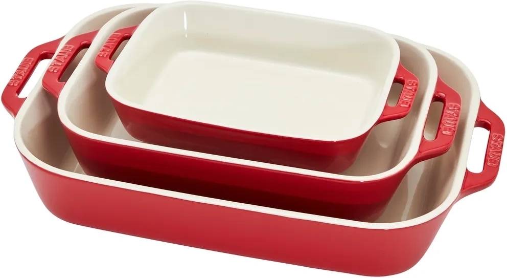 Staub Set 3 zapékacích misek, červená