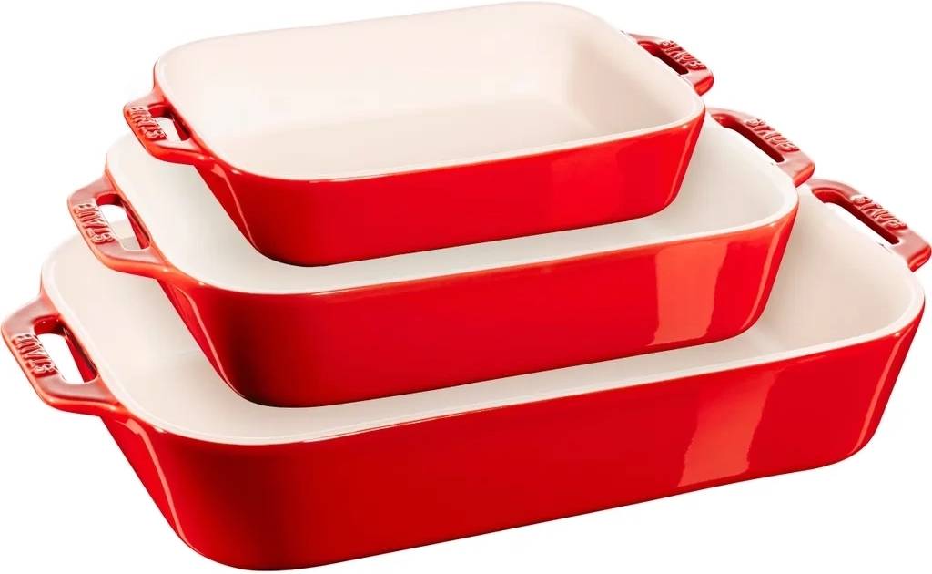 Staub Set 3 zapékacích misek, červená