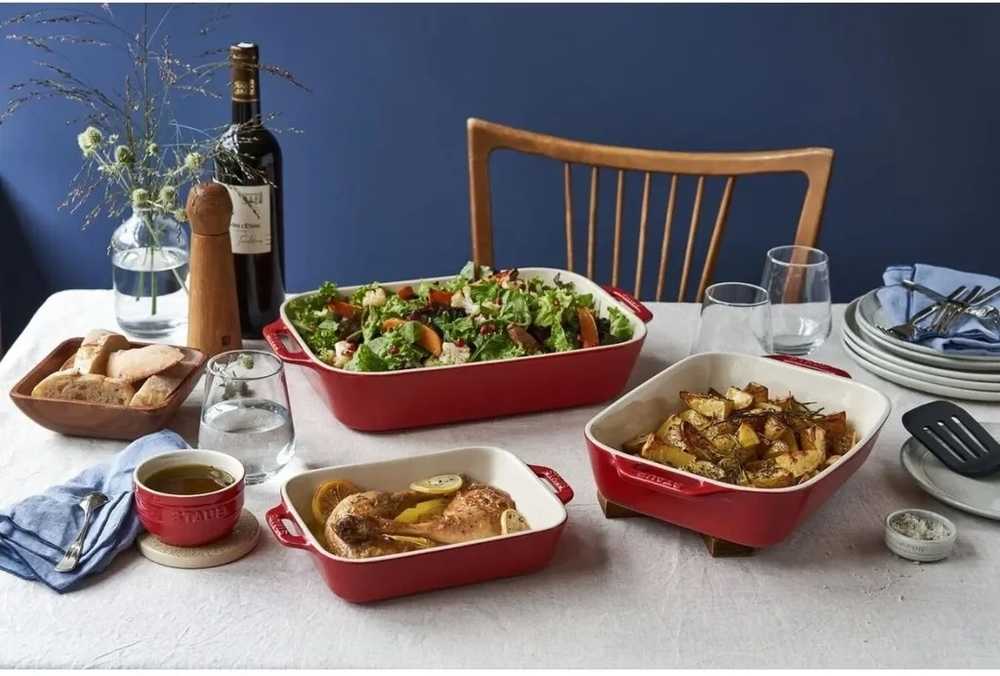 Staub Set 3 zapékacích misek, červená