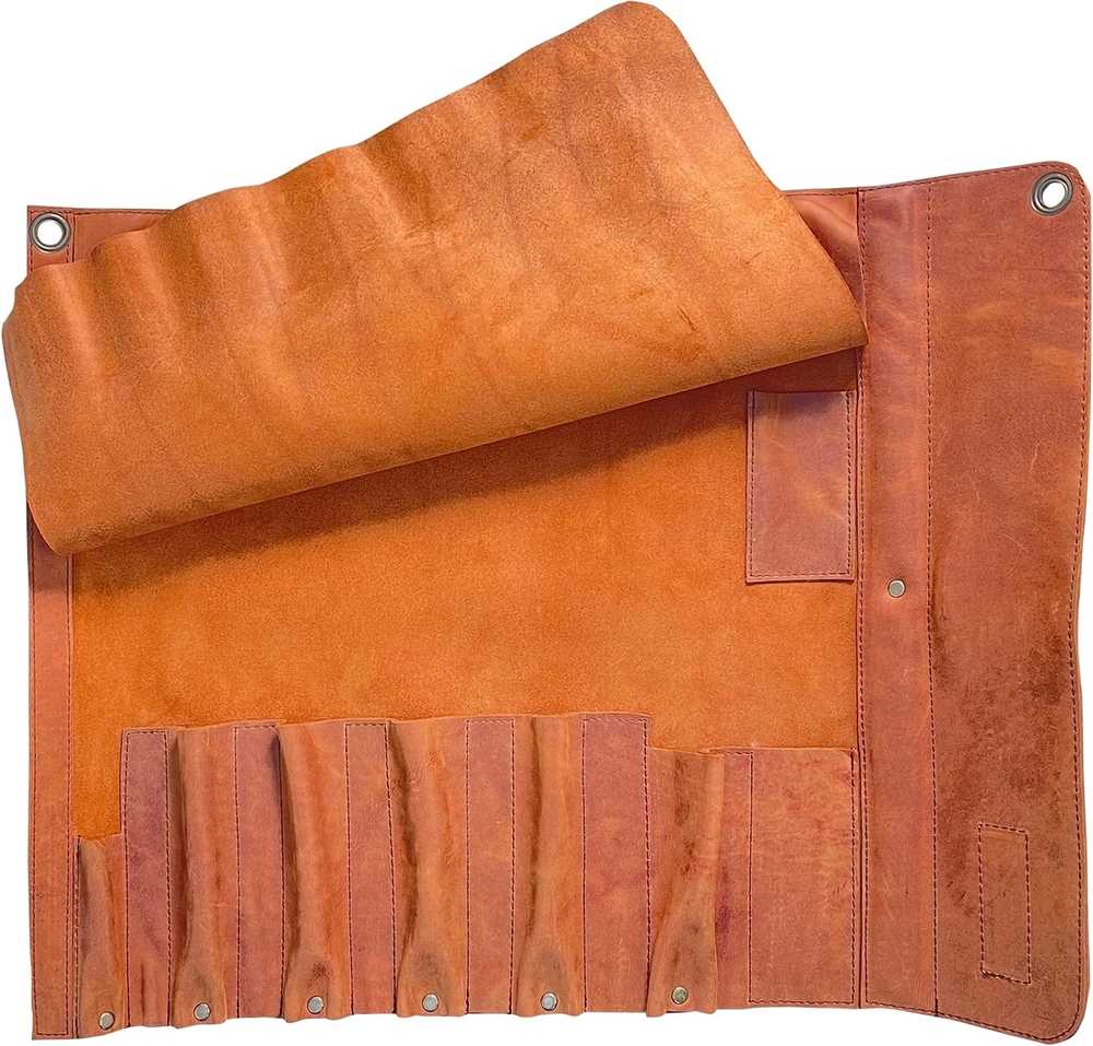 Samura kožené profesionální rolovací pouzdro na nože orange