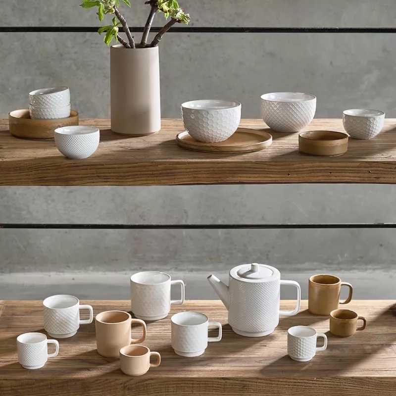 Villa Collection Konvička na čaj s filtrem Elstra Offwhite 1,05l