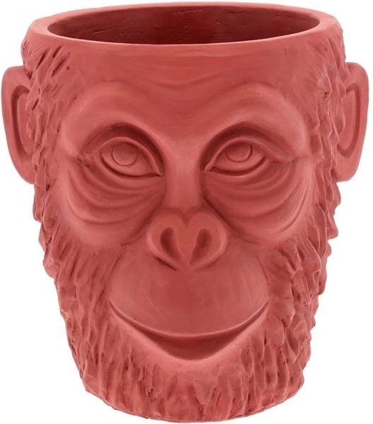 Villa Collection Květináč Calbe Opice 22 x 22,5 cm Red Brown