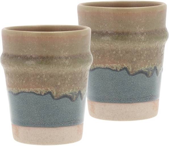 Villa Collection Porcelánový hrnek Evig 0,35l Blue/Brown (sada 2 ks)