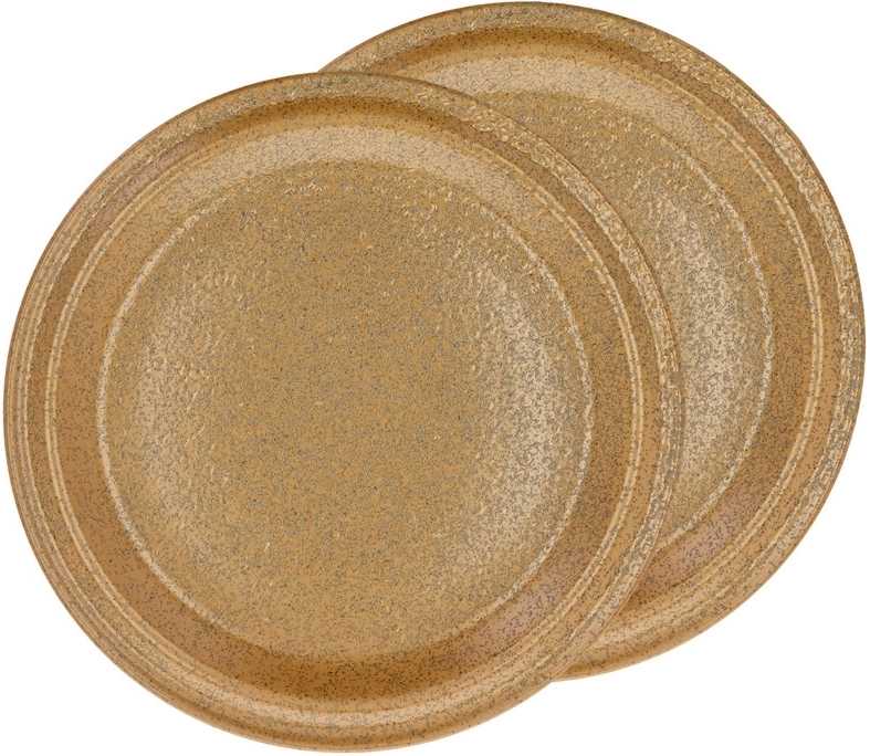 Villa Collection Porcelánový mělký talíř Evig 26 cm Amber (sada 2 ks)