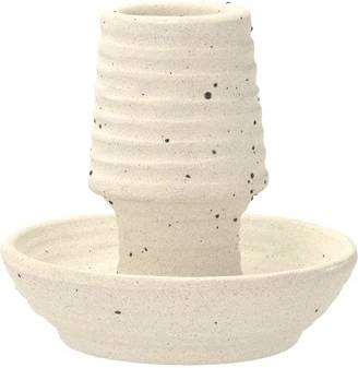 Villa Collection Kameninový svícen Elv 8,5x8 cm Offwhite