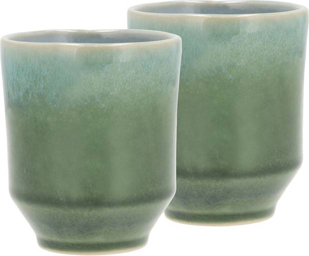 Villa Collection Kameninový hrneček Styles 7,5x9 cm (2ks) Green/Blue