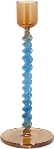 Villa Collection Svícen Styles 7,4x16,3 cm Blue/Amber
