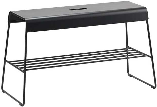 Zone Denmark Kovová lavice s policí A-Bench Outdoor Black