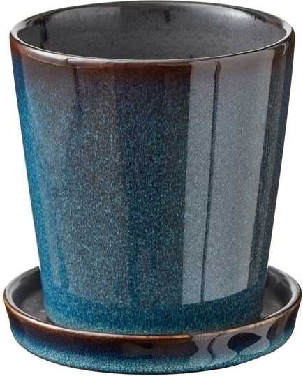 Bitz Květináč s podtáckem 10 cm Dark Blue/Black