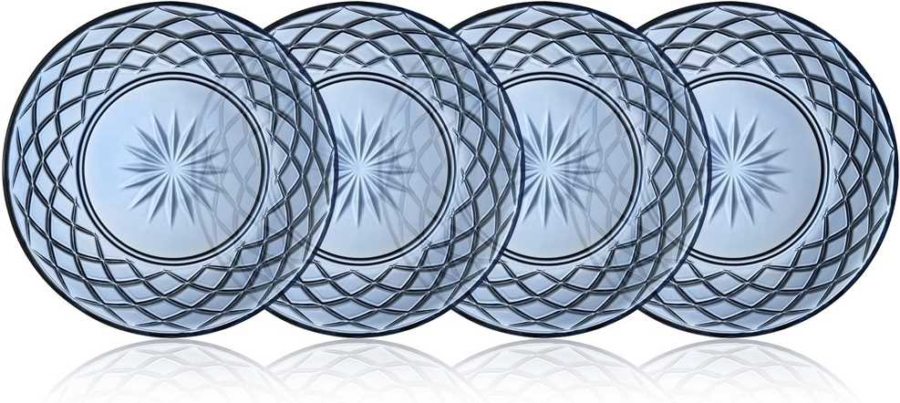 Lyngby Glas Sada skleněných talířů Sorrento 21 cm (4 ks) Blue