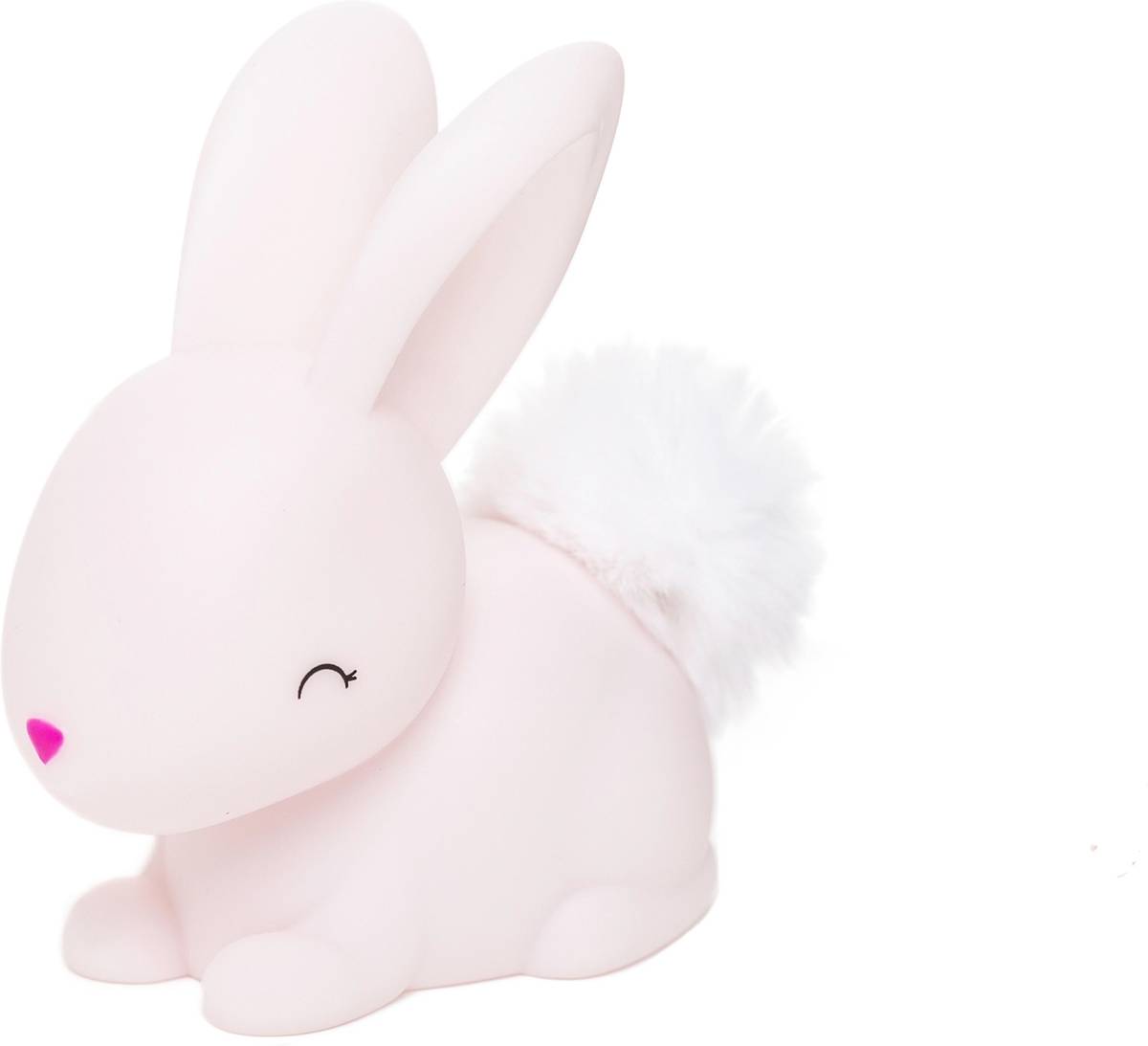 MTM DHINK Baby noční světýlko Králíček růžový s chlupatým ocáskem