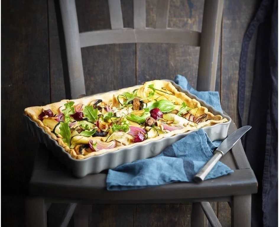 Emile Henry EH koláčová forma hranatá 24x34cm 2,4l bílá 