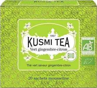 Kusmi Tea Organic Green Ginger Lemon 20 mušelínových sáčků 40g
