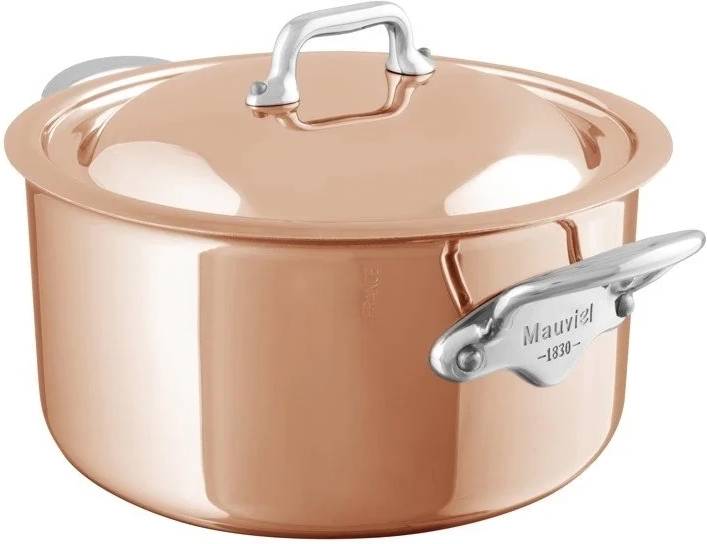Mauviel M'6s hrnec s poklicí 24 cm úchyt nerez