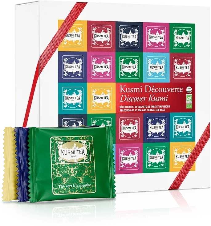 Kusmi Tea Organic dárkový set Discover 45 sáčků čaje 90g