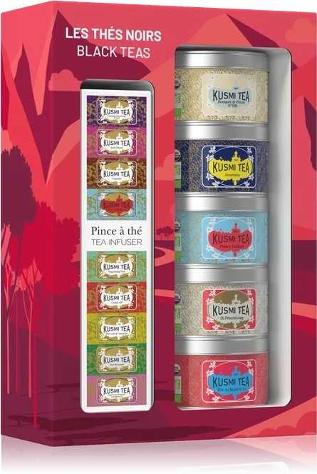 Kusmi Tea Organic Black Teas set 5ti miniatur se sítkem 100g