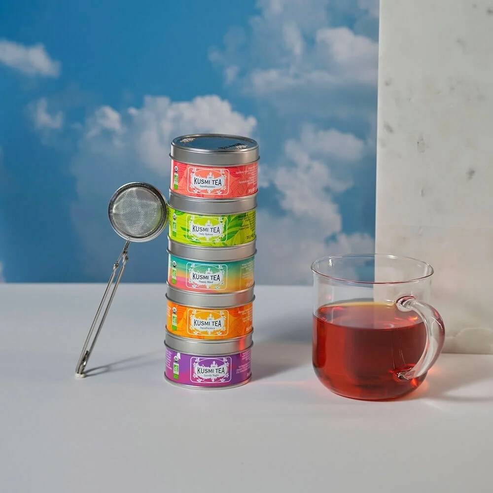 Kusmi Tea Organic Herbal Teas set 5ti miniatur se sítkem 105g