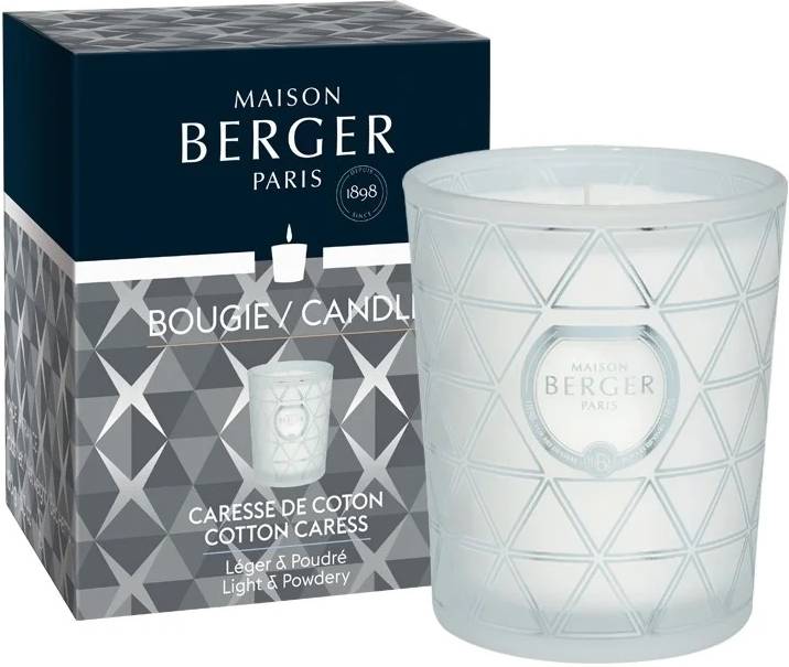 Maison Berger Paris BERGER Geode svíčka 180g Cotton Caress/Bavlněná péče ojíněná