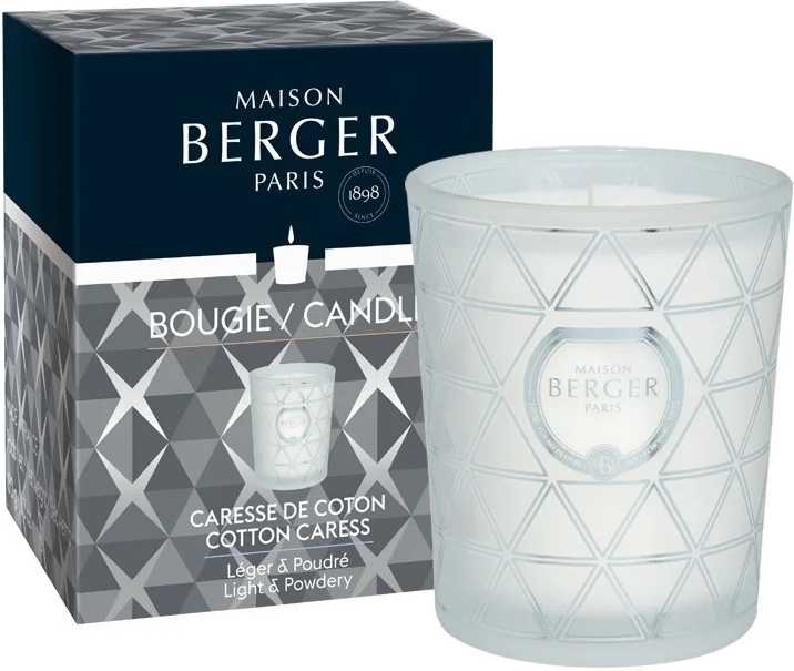 Maison Berger Paris BERGER Geode svíčka 180g Cotton Caress/Bavlněná péče ojíněná