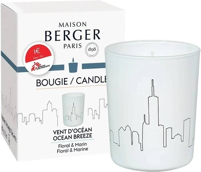 Maison Berger Paris BERGER MSF svíčka 180g Ocean Breeze/Vůně oceánu bílá