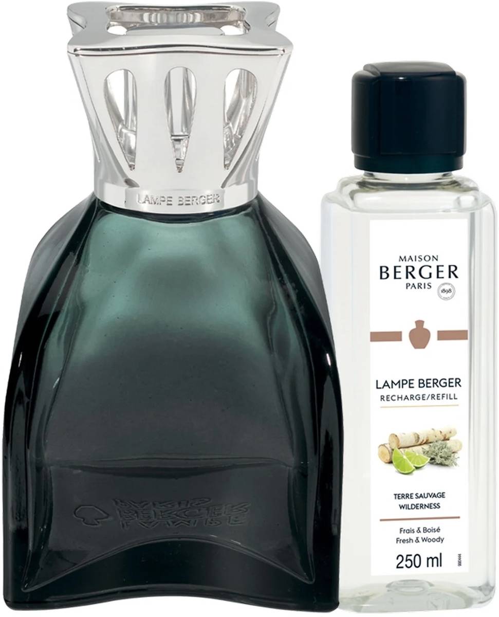 Maison Berger Paris Katalytická lampa Lilly, zelená + náplň Divočina, 250 ml