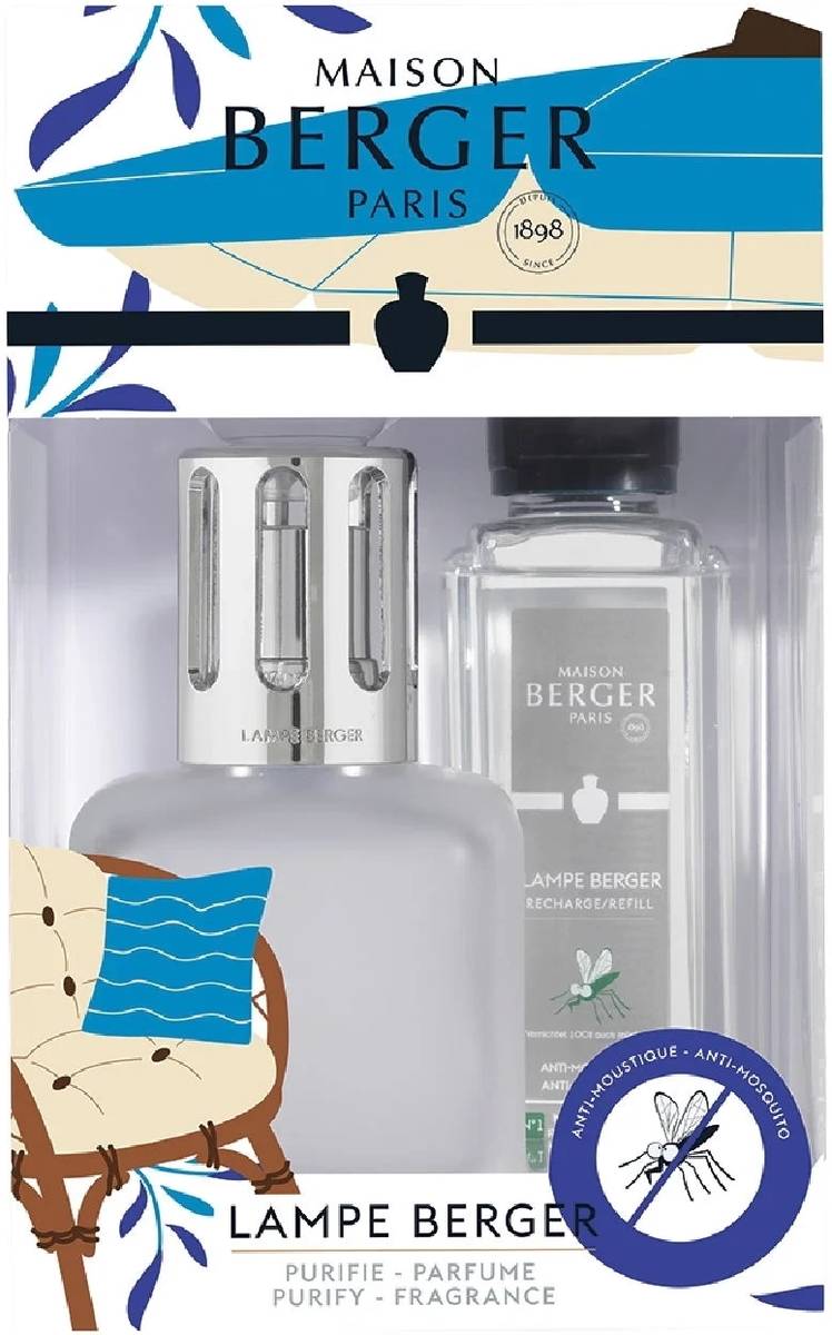 Maison Berger Paris Dárková sada: katalytická lampa Glacon, matná + neparfémovaná náplň Proti komárům, 250 ml