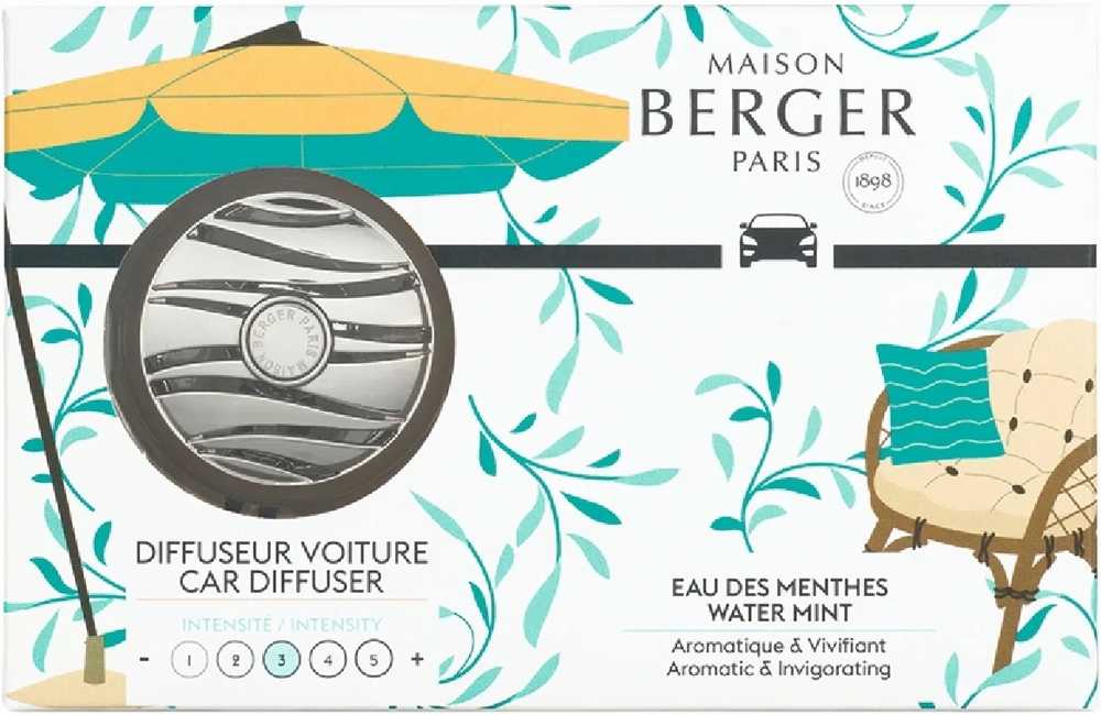 Maison Berger Paris Vůně do auta Summer s vůní Voda z máty, stříbrný