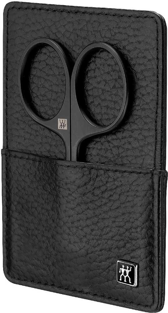 Zwilling Pánská manikúra Premium Black s nůžkami, černá kůže, 3 ks