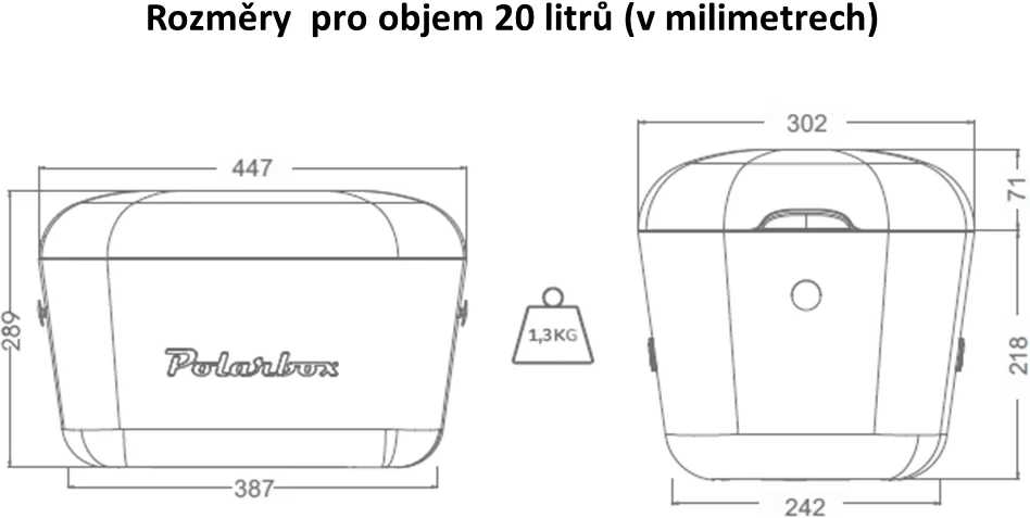 Polarbox Chladicí box Classic 20 l, fialová/žlutý nápis