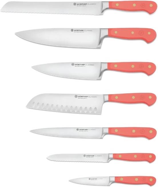 Wüsthof Classic Colour Coral Peach Blok na nože se 7 noži, 8 ks