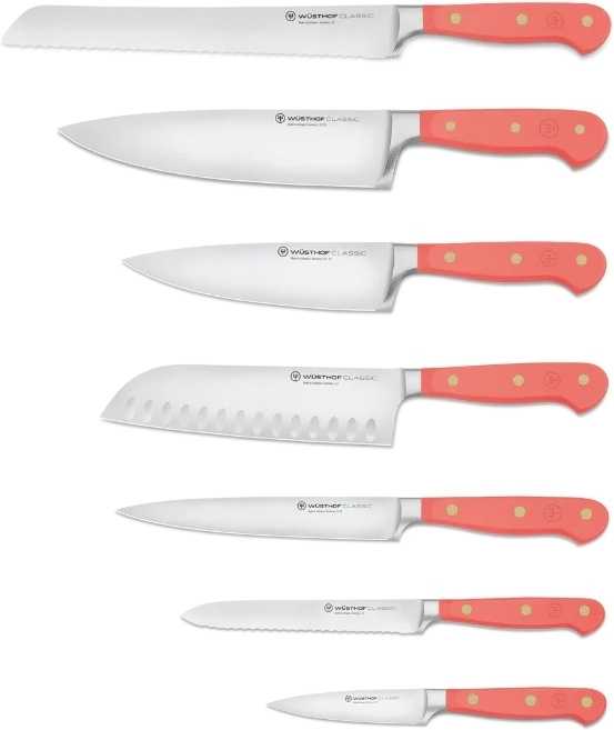 Wüsthof Classic Colour Coral Peach Blok na nože se 7 noži, 8 ks