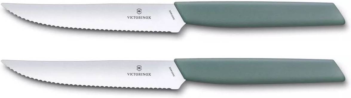 Victorinox Sada 2 steakových nožů Swiss Modern šalvějově zelená