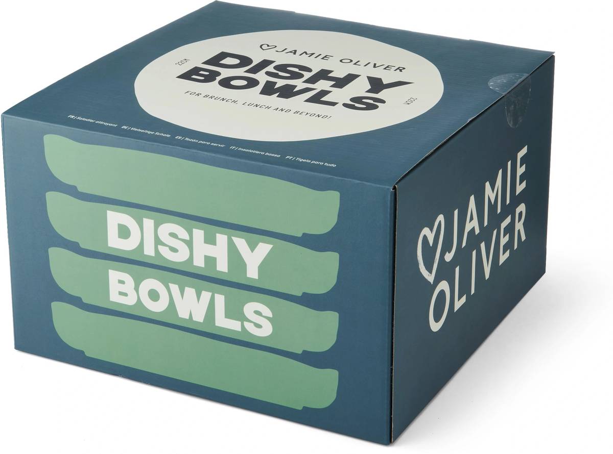 Jamie Oliver Sada kameninových misek, zelená, 22 cm, 4 ks