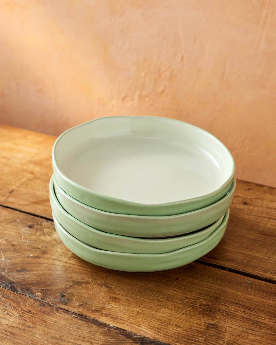 Jamie Oliver Sada kameninových misek, zelená, 22 cm, 4 ks