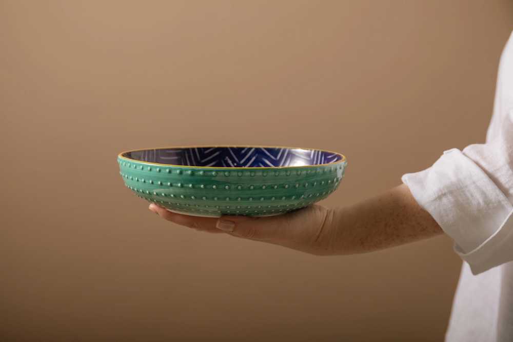 Mikasa Kameninová miska Indigo Chevron, 21 cm