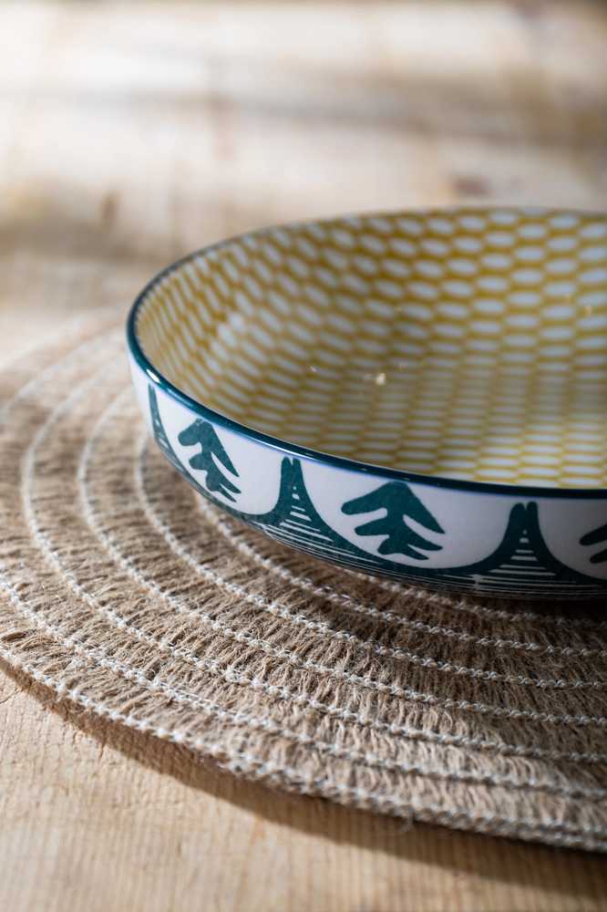 Mikasa Kameninová miska Green Leafy Pattern, 21 cm