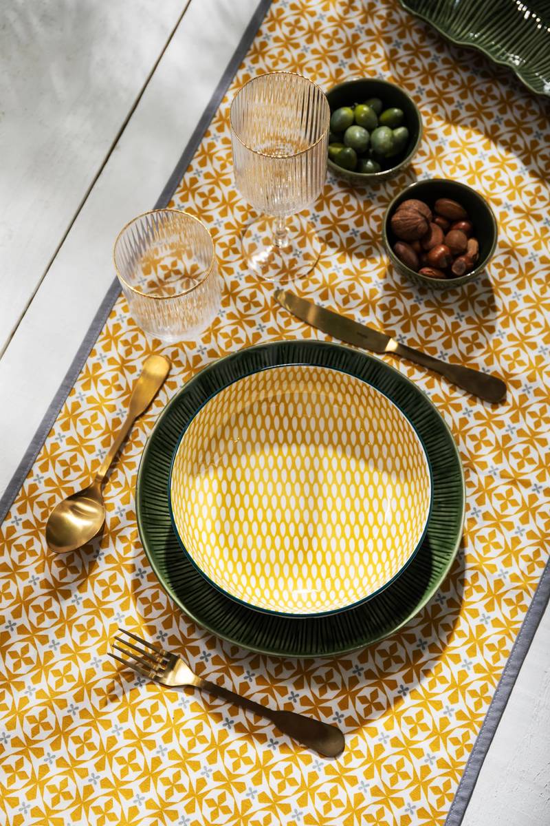 Mikasa Kameninová miska Green Leafy Pattern, 21 cm