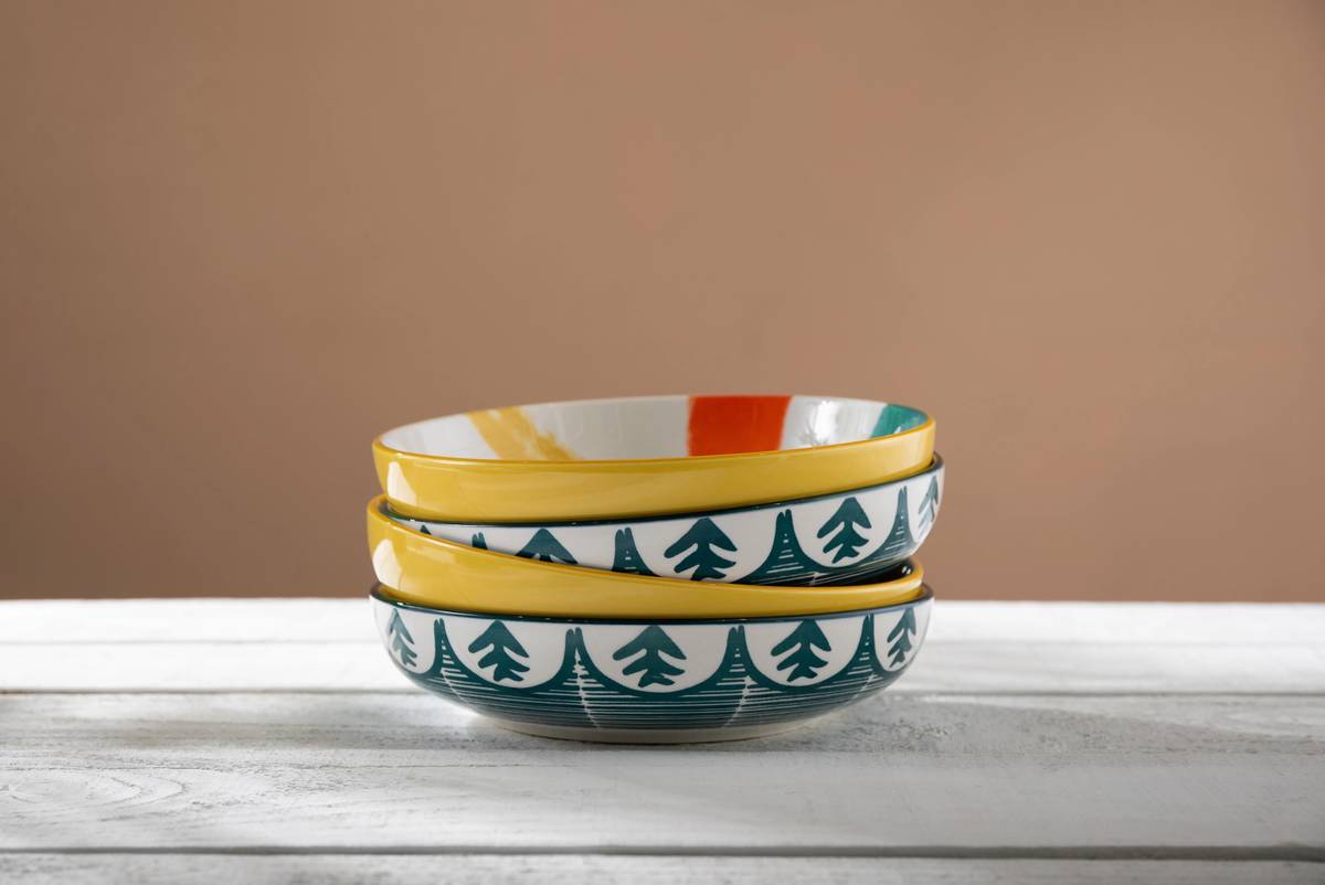 Mikasa Kameninová miska Green Leafy Pattern, 21 cm